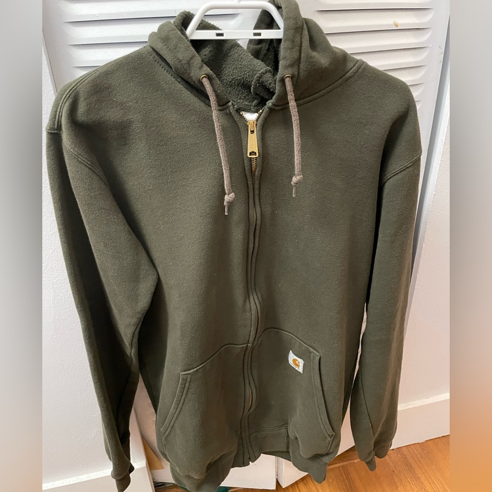 Carhartt Men’s Zip Up Small Olive Green